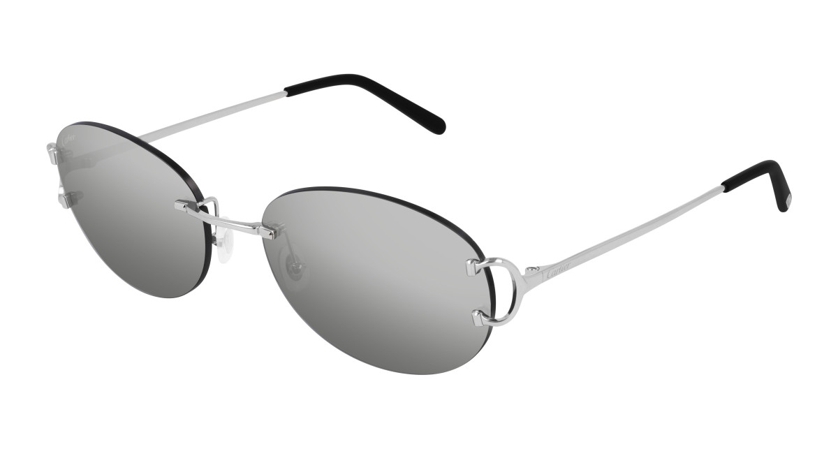 Lunettes de Soleil Cartier CT0029RS 001 Argent