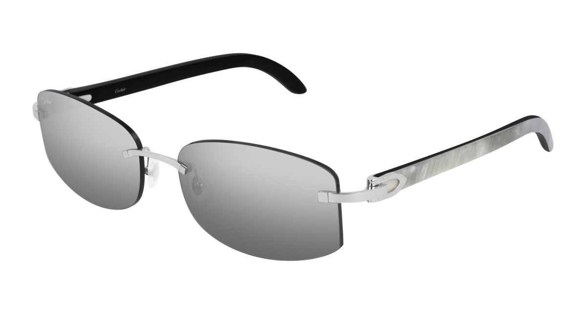 Lunettes de Soleil Cartier CT0031RS 001 Argent