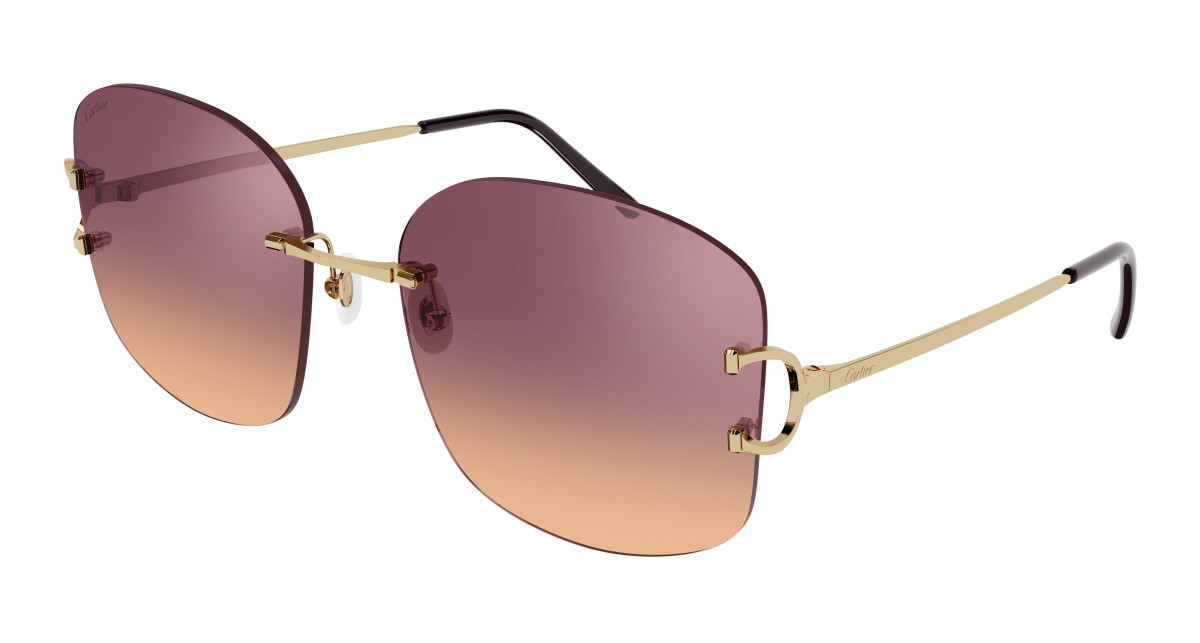 Lunettes de Soleil Cartier CT0037RS 002 Or